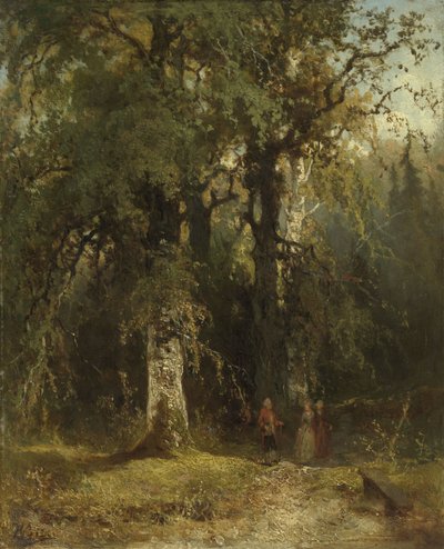 Vista en el bosque de Johannes Warnardus Bilders